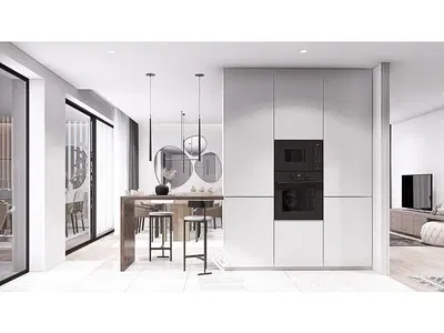 مطبخ; أجهزة المطبخ, ضوء طبيعي, أسلوب عصري