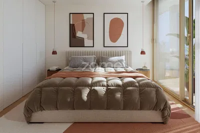 Chambre; style moderne, lumière naturelle