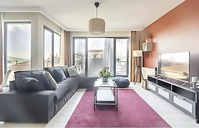 Salon; vue, lumière naturelle, style moderne