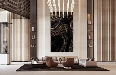 Oturma odası; modern stil, yüksek tavan, doğal ışık