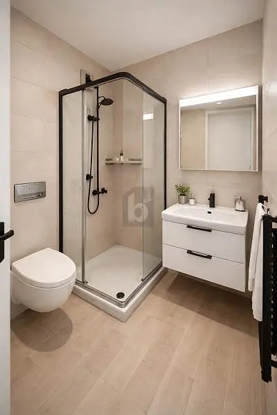 Bathroom; natural light, tile floor, renovated