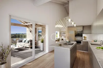 Küche; blick, küchengeräte, tageslicht, moderner stil