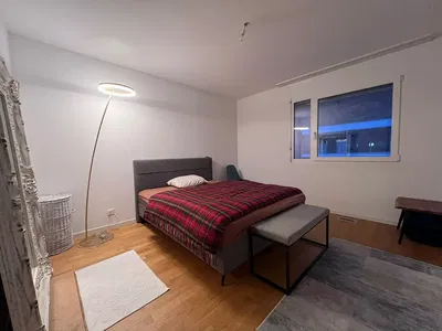 Bedroom; wood floor, natural light
