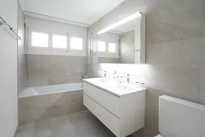 Bathroom; tile floor, natural light, renovated
