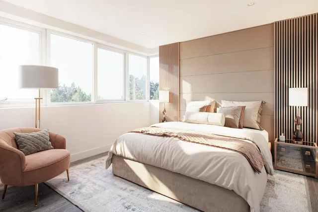 Schlafzimmer; tageslicht, moderner stil