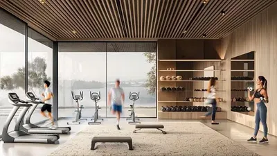 Outro; vista, vigas de madeira, chão de madeira, luz natural, estilo moderno