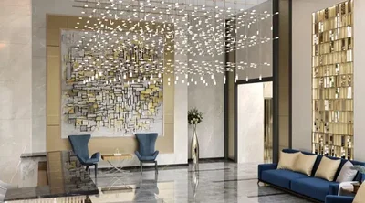 Salón; estilo moderno, techos altos, luz natural
