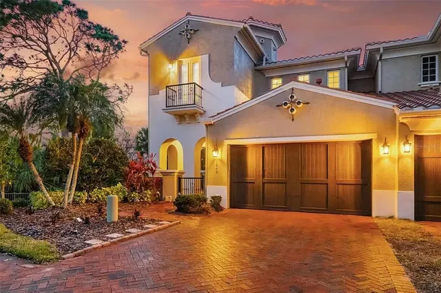 House and surroundings; view