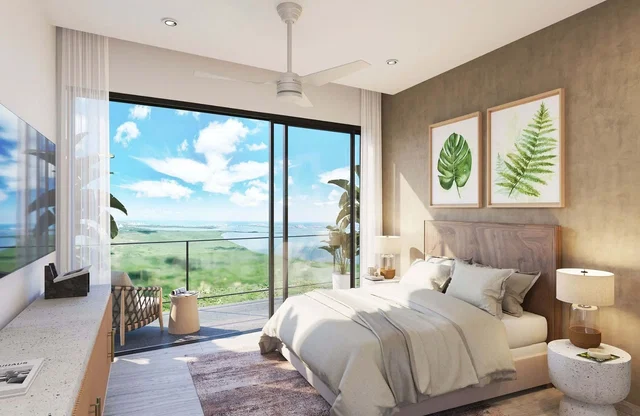 Slaapkamer; uitzicht, natuurlijk licht, moderne stijl