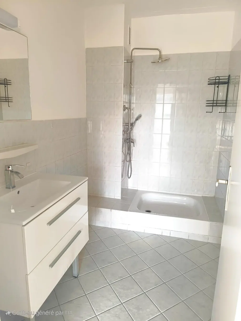 Bathroom; tile floor, renovated, natural light
