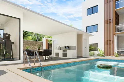 Haus und umgebung; blick, küchengeräte