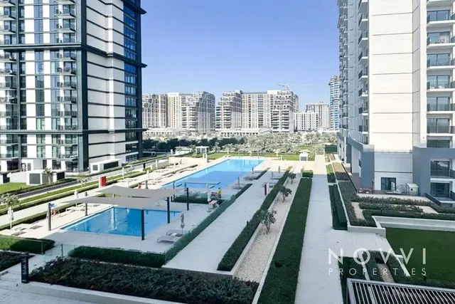 House and surroundings; view