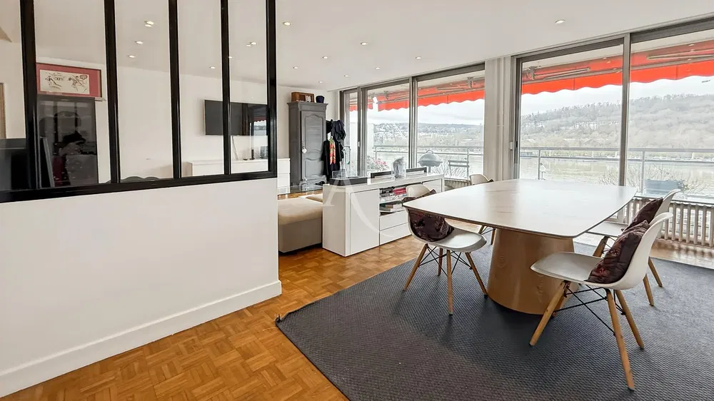 Wohnzimmer; blick, holzboden, tageslicht, moderner stil