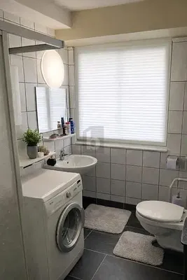 Toilet; tile floor, natural light, renovated