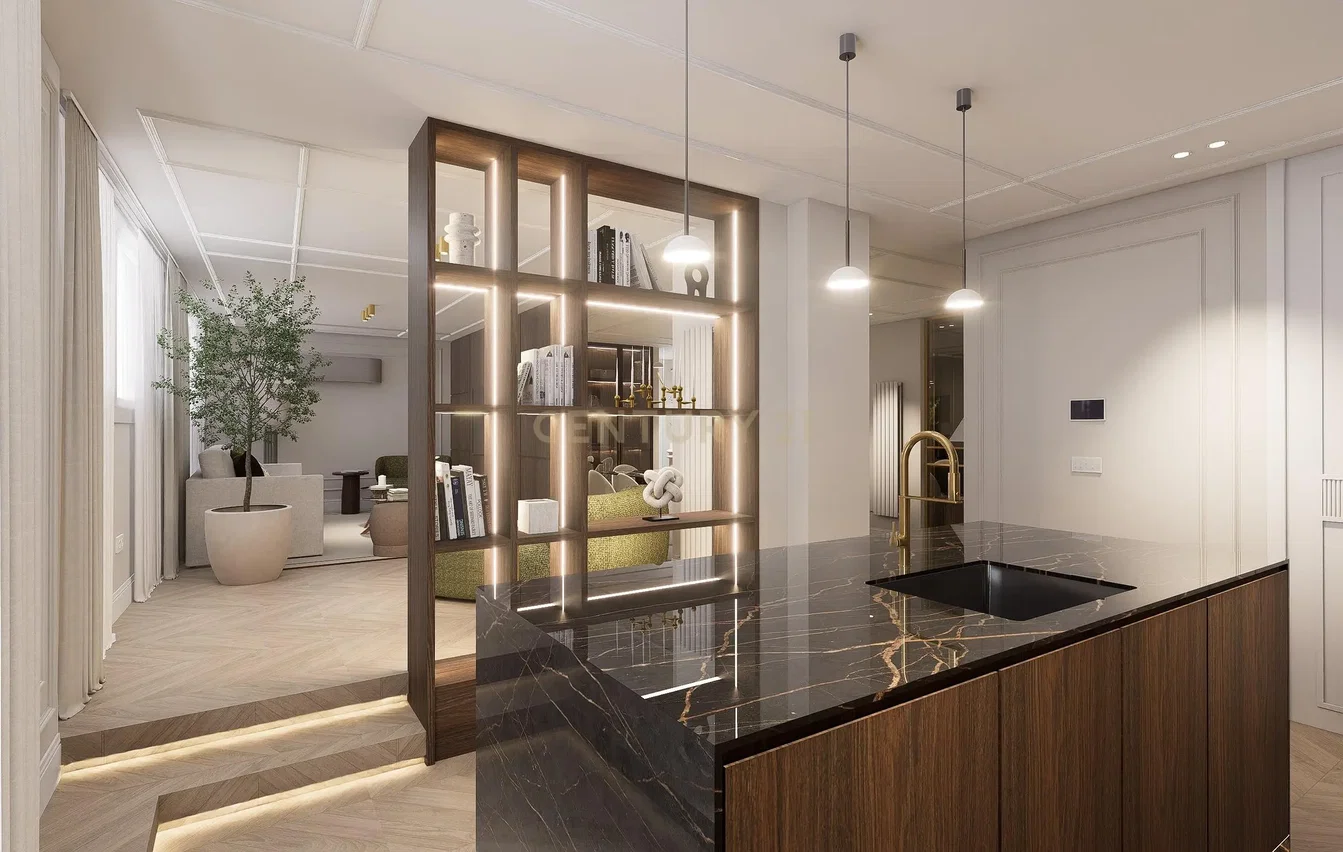 Cucina; vista, luce naturale, stile moderno