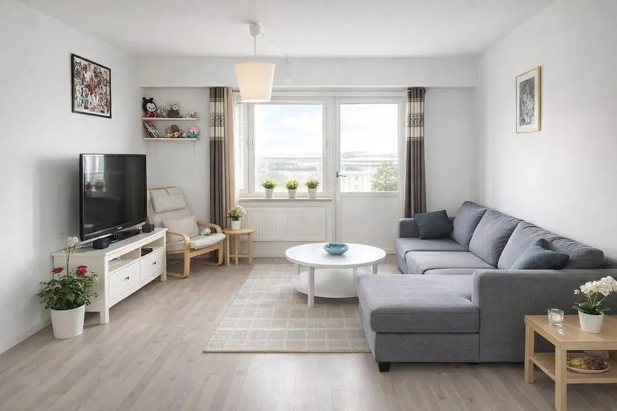 Salon; lumière naturelle, style moderne, parquet