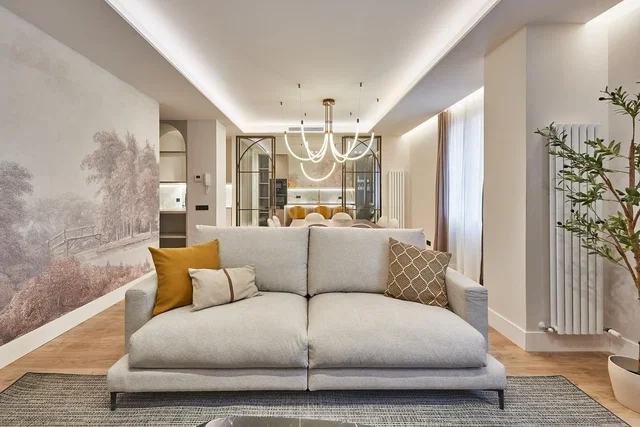 Oturma odası; doğal ışık, modern stil, tadilatlı