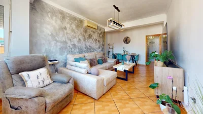 Salon; lumière naturelle, carrelage, style moderne