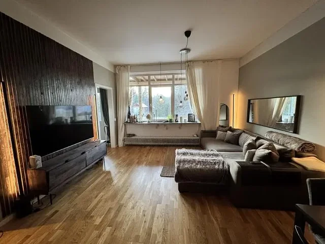 Salon; parquet, lumière naturelle, style moderne