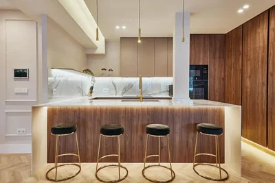 Cuisine; électroménager, style moderne, rénové, lumière naturelle