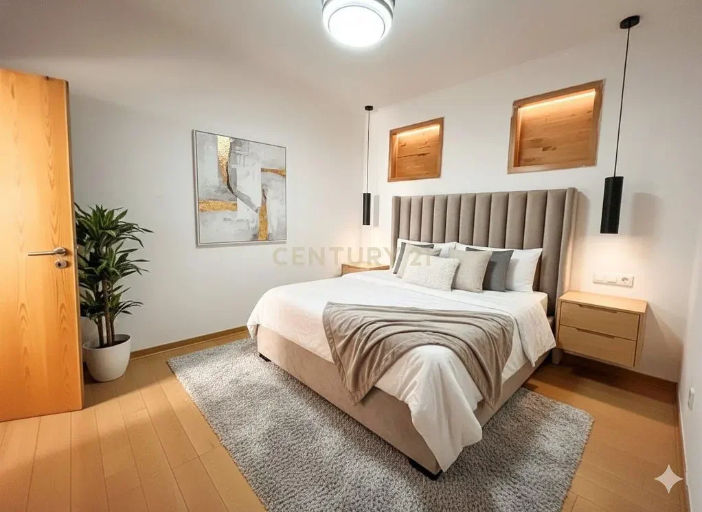 Chambre; parquet, lumière naturelle, style moderne