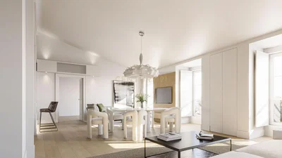 غرفة معيشة; ضوء طبيعي, أسلوب عصري, أرضية من البلاط