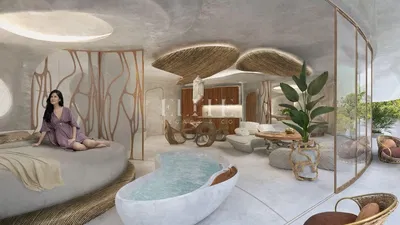 Ložnice; výhled, přirozené světlo, moderní styl