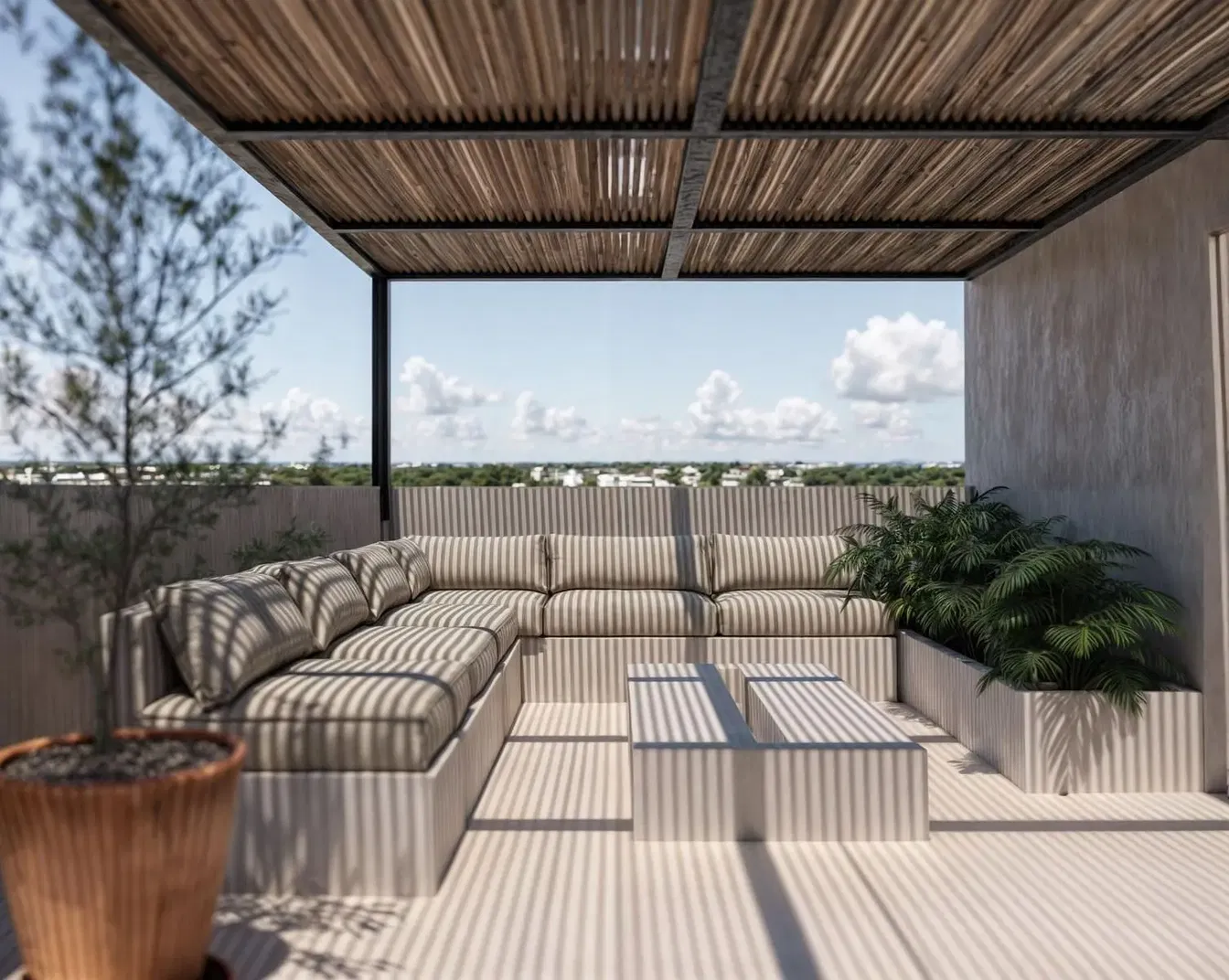 Terraza; vista, luz natural