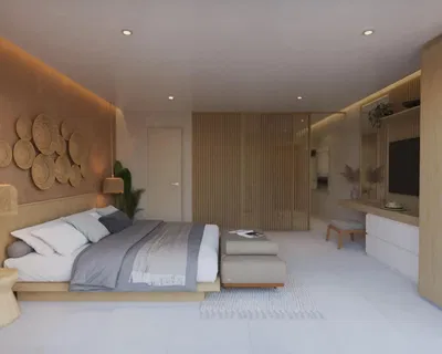 Dormitorio; estilo moderno, luz natural