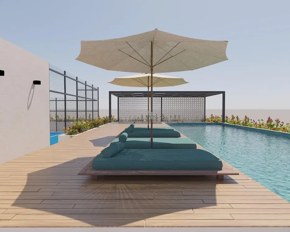 Terraza; vista, luz natural