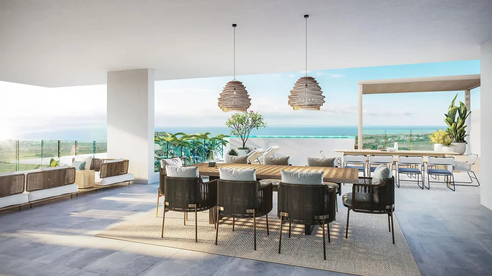 Terrasse; blick, tageslicht, moderner stil