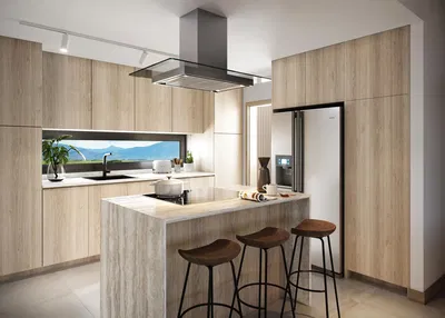 Küche; küchengeräte, blick, tageslicht, moderner stil