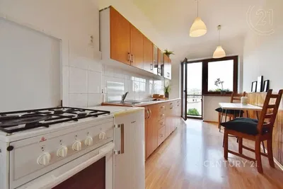 Kitchen; kitchen appliances, wood floor, natural light