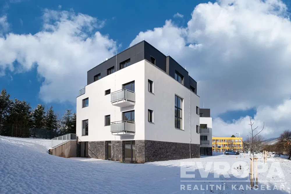 House and surroundings; view