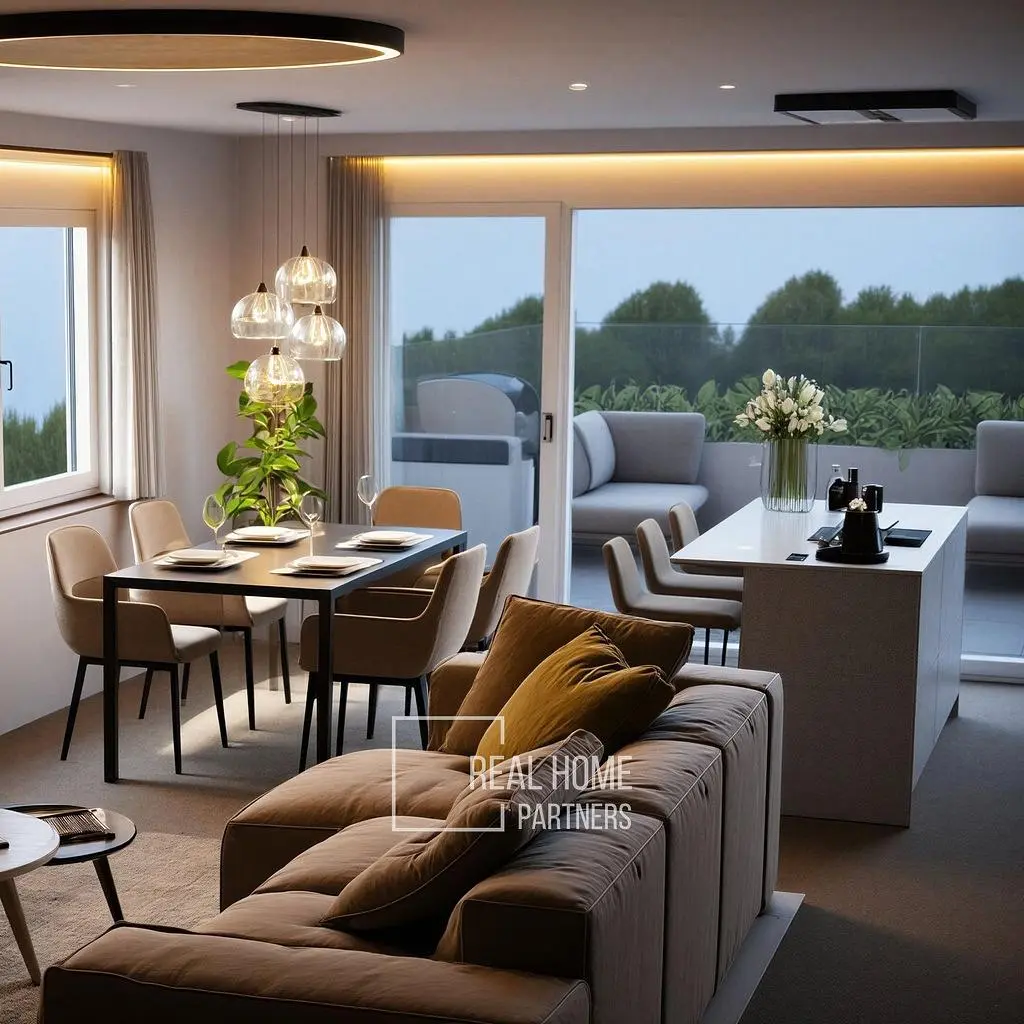 Salon; widok, światło dzienne, styl nowoczesny