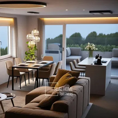 Salon; widok, światło dzienne, styl nowoczesny