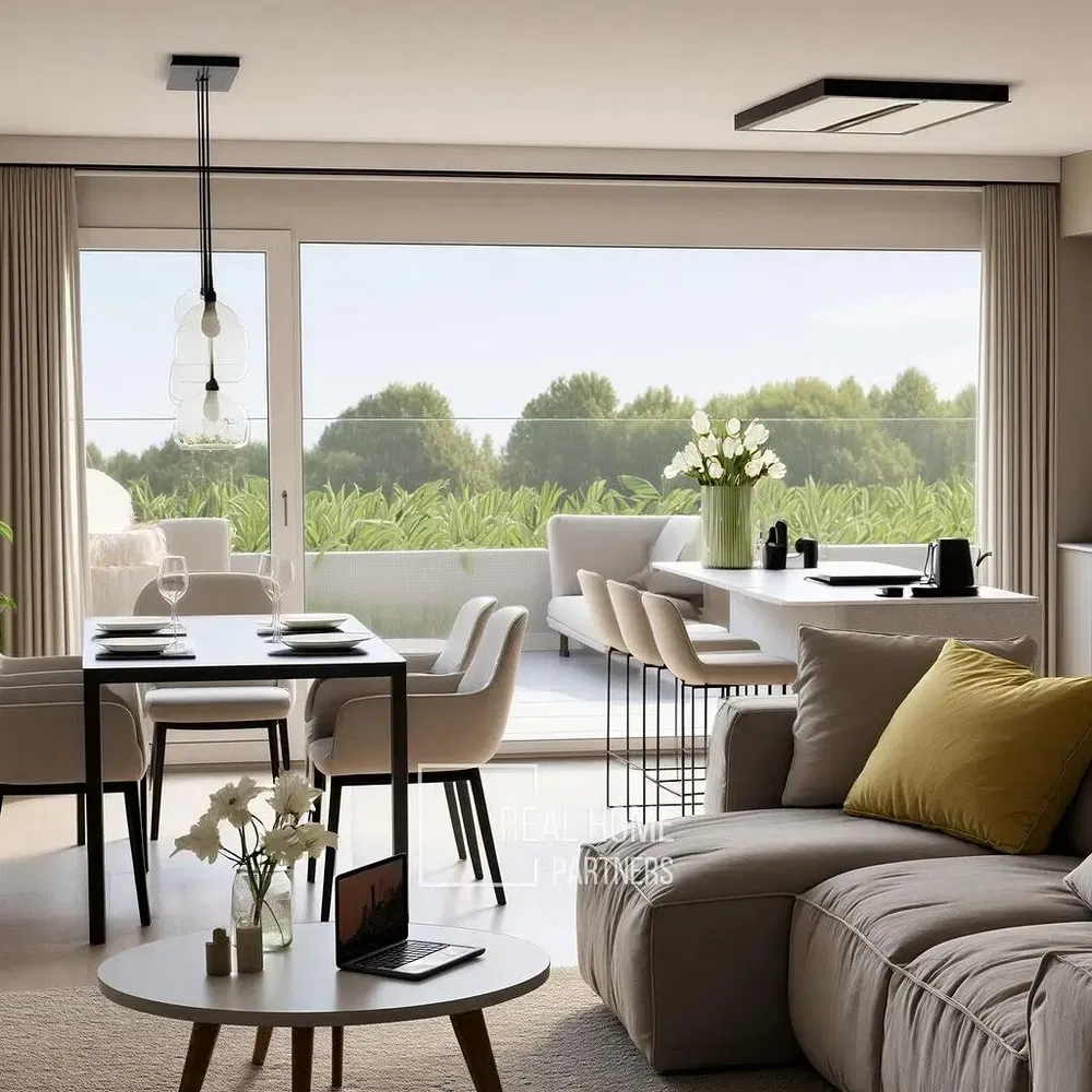 Salon; widok, światło dzienne, styl nowoczesny