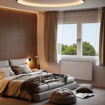 Sypialnia; światło dzienne, styl nowoczesny