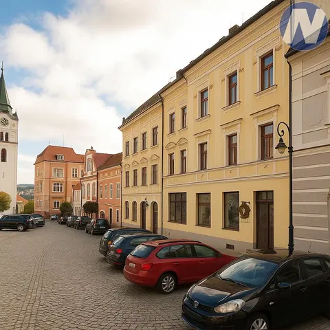 House and surroundings; view