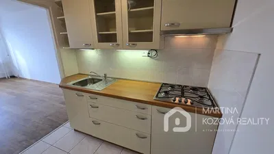 Kuchyňa; kuchynské spotrebiče, dlažba, po rekonštrukcii, prirodzené svetlo, moderný štýl