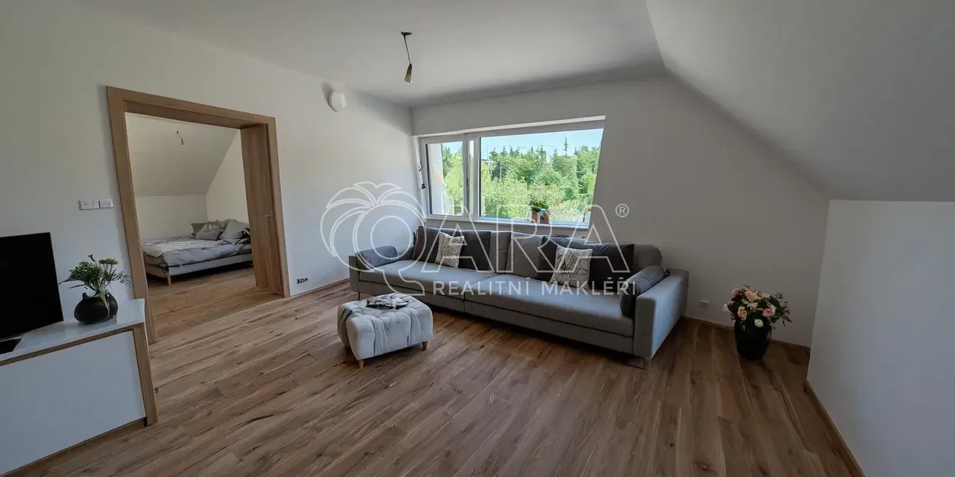 Living room; view, natural light, modern style, wood floor