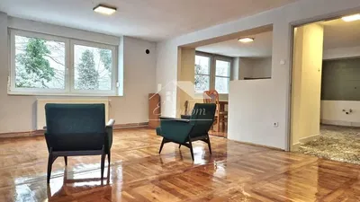 Salon; vue, parquet, lumière naturelle