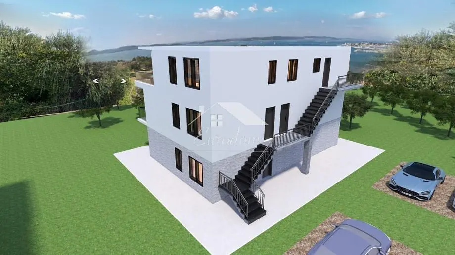 Maison et environs; vue