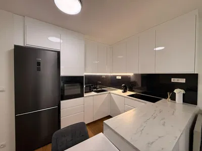 Kuchyňa; kuchynské spotrebiče, po rekonštrukcii, moderný štýl, prirodzené svetlo