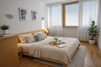 Chambre; lumière naturelle, style moderne