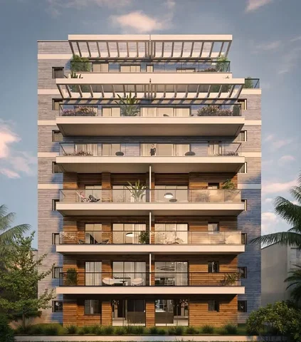 House and surroundings; view