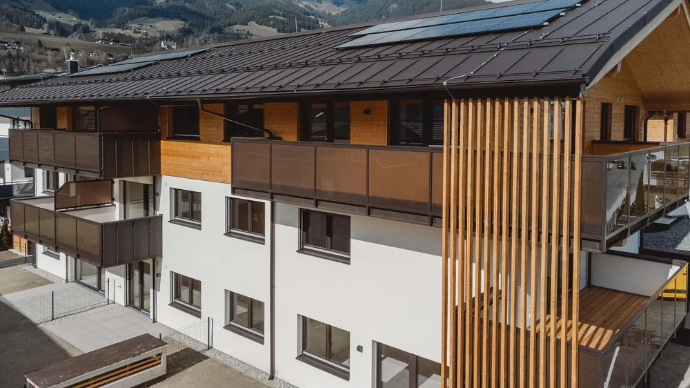 House and surroundings; view