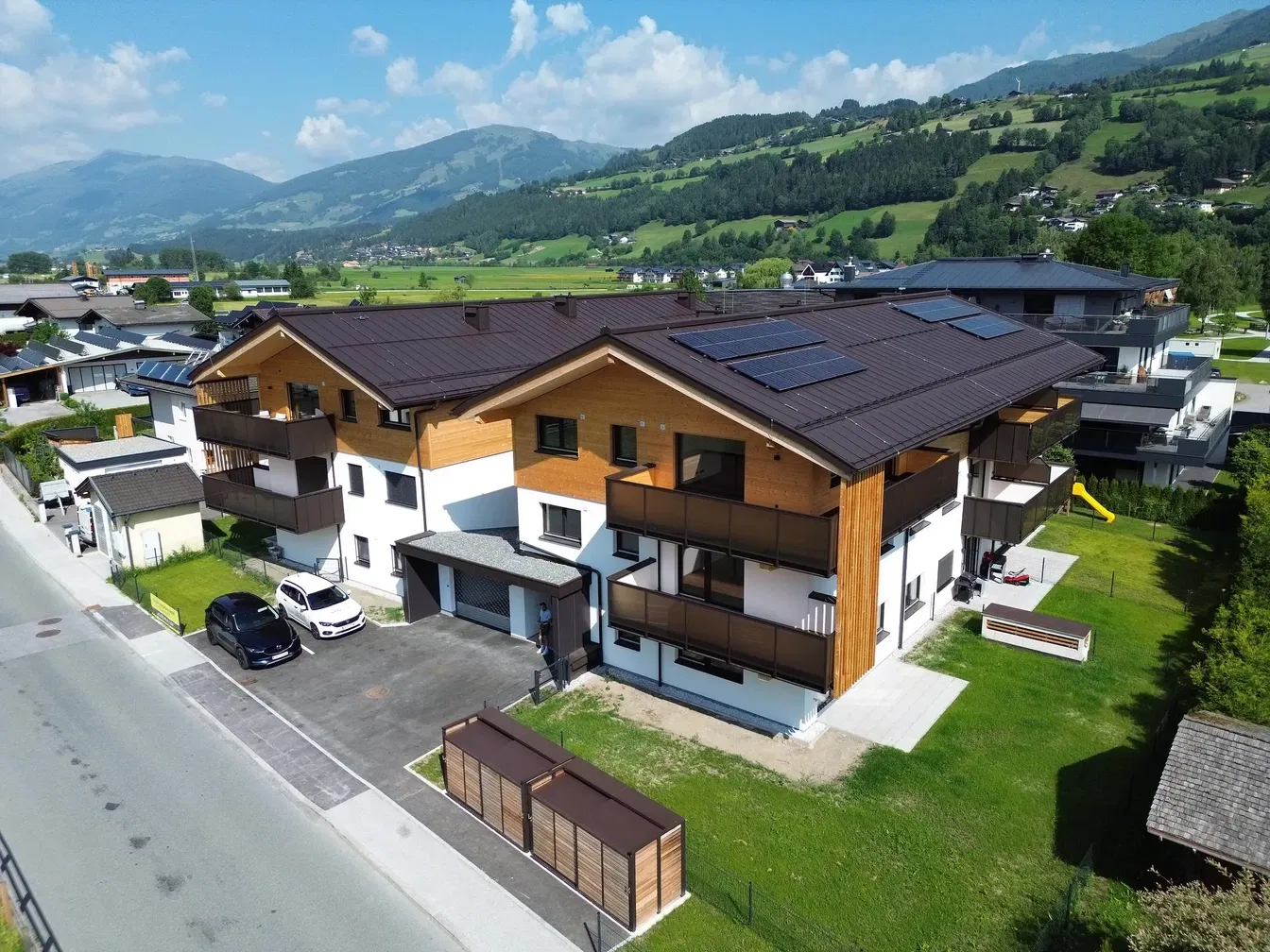 House and surroundings; view