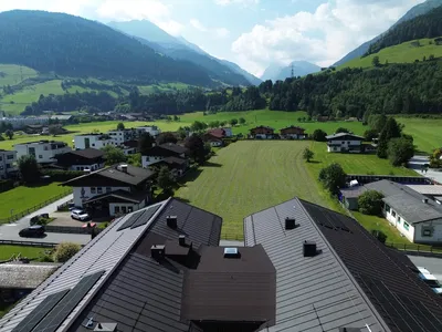 House and surroundings; view