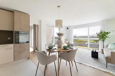 Sala de estar; vista, eletrodomésticos, luz natural, estilo moderno